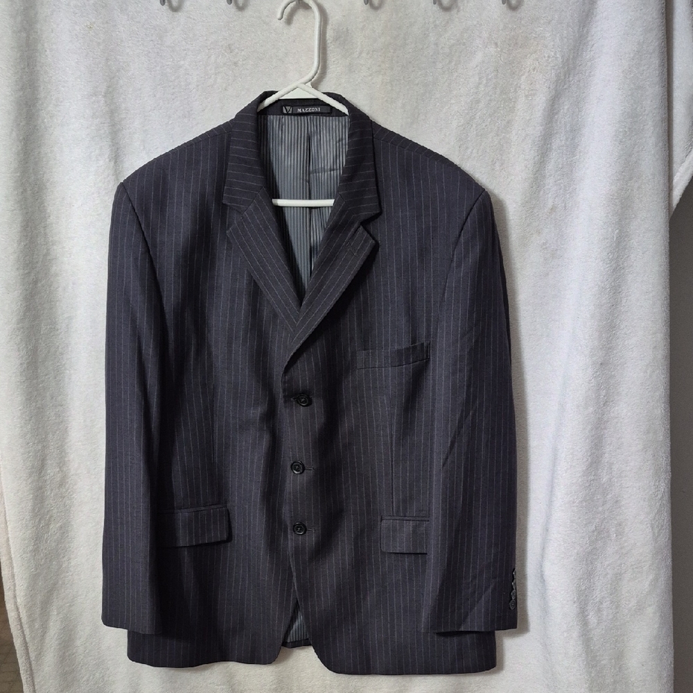 Elegant Charcoal Pinstripe Blazer